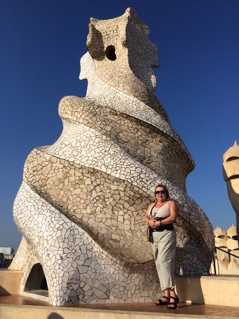 Elissa on the roof of Gaudi's Casa Mila