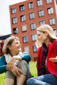 Outdoor Mother Daughter Chat