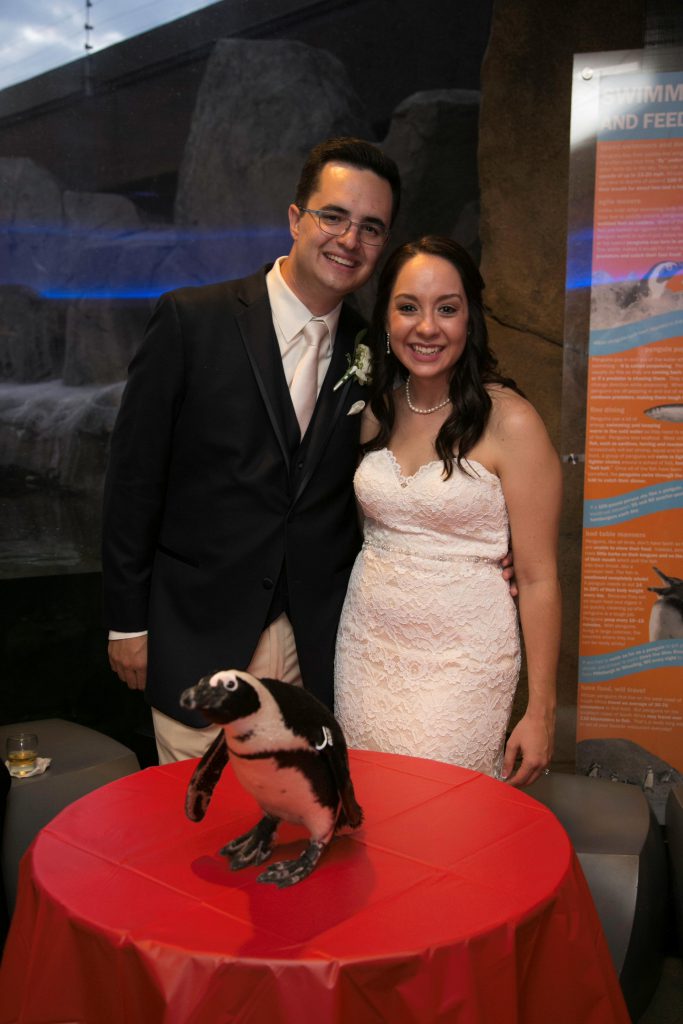 Lauren and Eli had an unusual wedding guest - a penguin named Goldie! As Pittsburgh Penguin fans, the couple felt Goldie was the perfect addition.