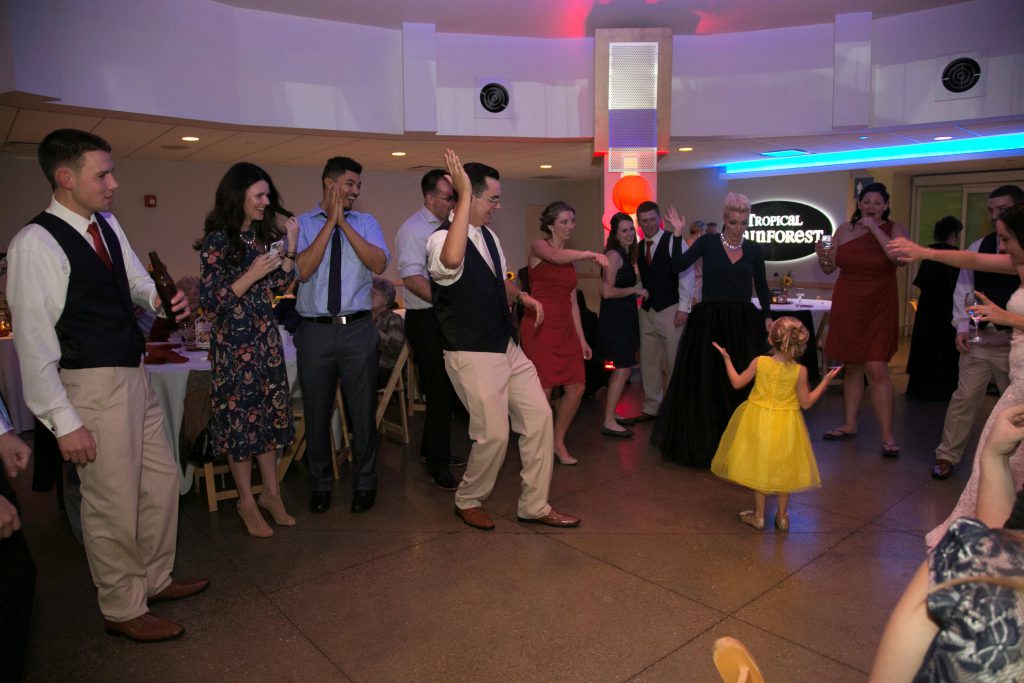 Everyone at the party, young and old, enjoyed dancing throughout the night.