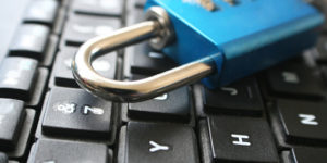 Cyber Security With Lock On Keyboard
